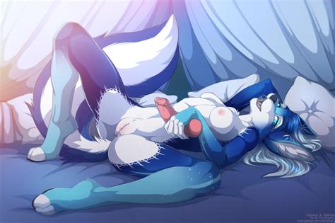 Rule 34 2016 Anthro Arctic Wolf Bed Blue Fur Breasts Canine Curtains