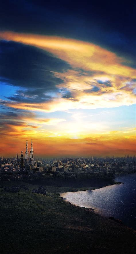 Download islamic iphone wallpaper and make your device beautiful. Islam Mosque City Sunset - The iPhone Wallpapers