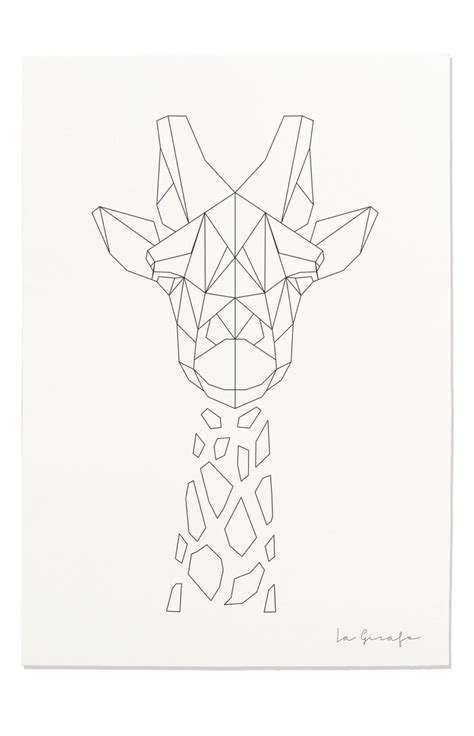 Giraffe Print Geometric Giraffe Print Nursery Animal Wall Art Black