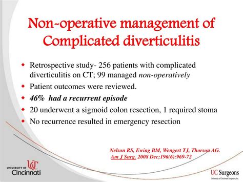 A preliminary report on an operation for the conservative relief of the symptoms of coloptosis and colostasis. PPT - Practice Parameters for Sigmoid Diverticulitis ...