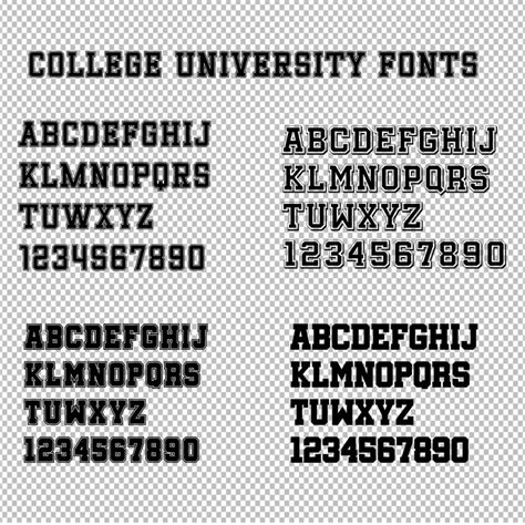 4 X College Font Svg Ttf File University 3d Font College Font Letters