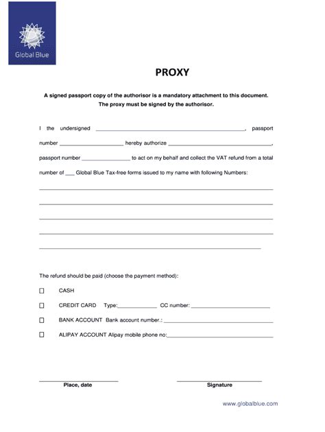 Proxy Template Fill Online Printable Fillable Blank Pdffiller