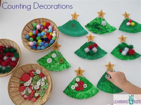 Paper Plate Christmas Tree Counting Decoration Learning 4 Kids