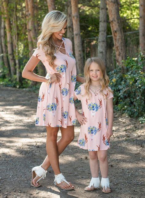 Mommy And Me Floral Print Matching Dresses 2031509034 In 2020 With Images Mother Daughter