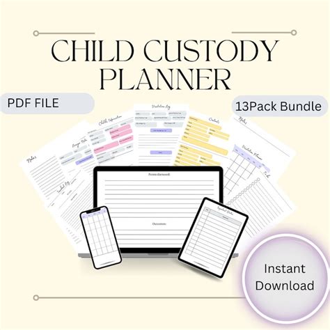 Child Custody Planner Bundle Custody Planner Custody Journal Child