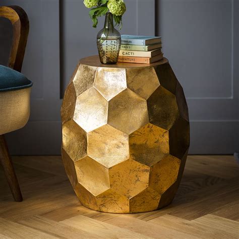 Honeycomb Side Table Living Room Side Table 2020 Home Trends Gold