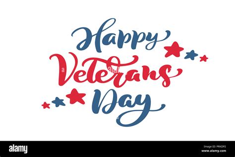 Happy Veterans Day Card Calligraphy Hand Lettering Vector Text