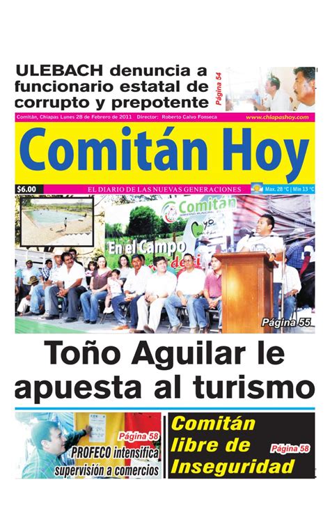 We did not find results for: Comitan Hoy, 28 de Febrero del 2011 by Diario Chiapas Hoy ...