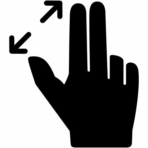 Fingers Hand Pinch Squeeze Touch Two Zoom Icon Download On