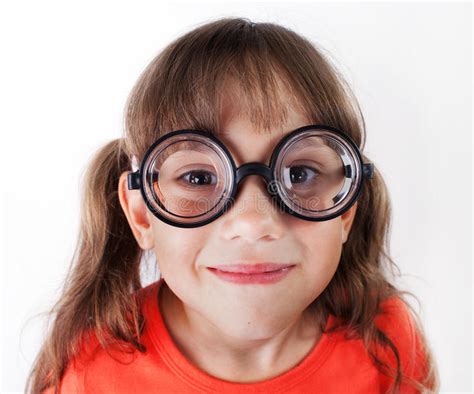Funny Little Girl In Round Glasses Stock Image Image Of Girl