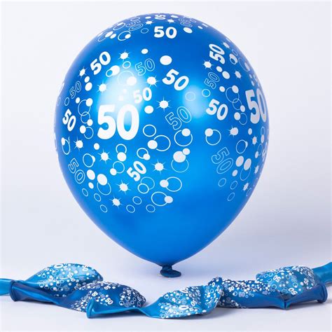 Buy Metallic Blue Circles 50th Birthday Balloons Pack Of 6 For Gbp 1
