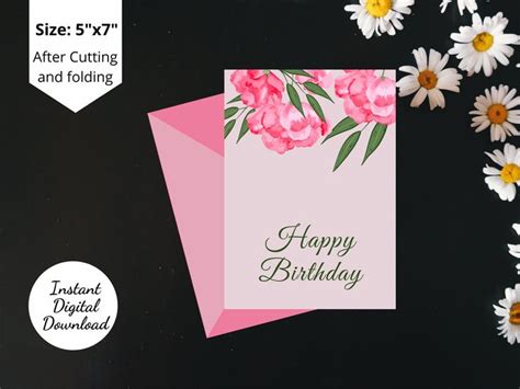 Printable Birthday Card Printable Greeting Card 5x Etsy Uk