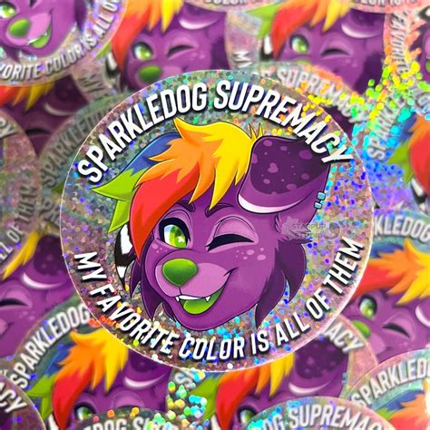 Sparkledog Supremacy 3 Glitter Vinyl Sticker Furry Fandom Sticker Furry