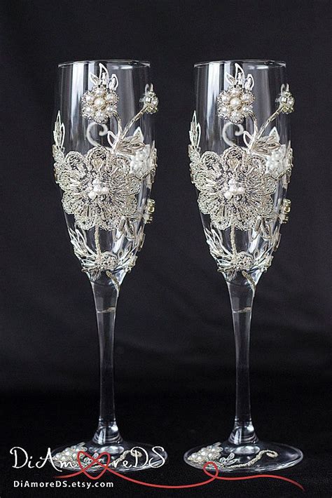 Wedding Glasses For Bride And Groom Toasting Flutes