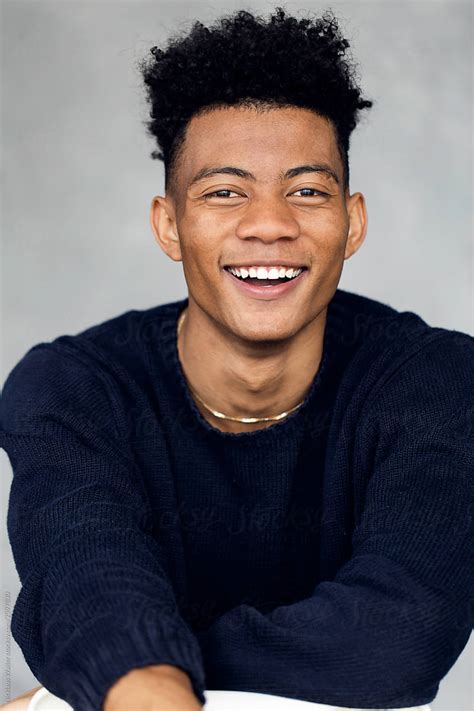 Studio Portrait Of Young Handsome Mixed Race Man By Stocksy