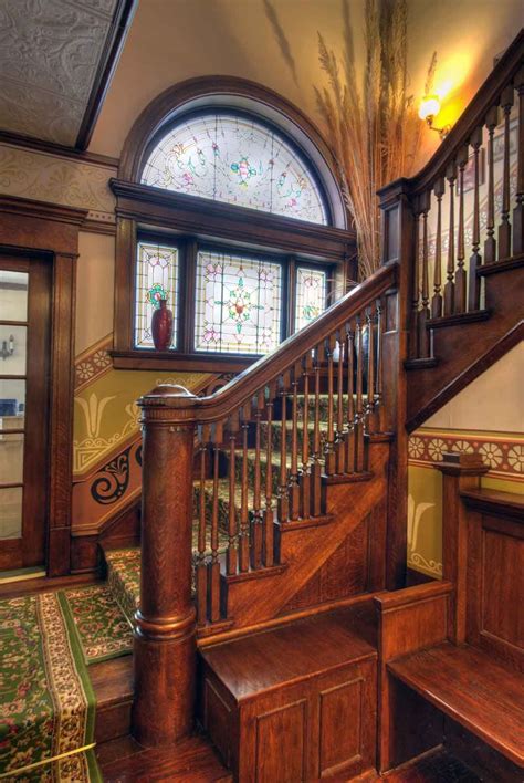 Hallway Stairs To Second Floor Up Image Victorian Homes