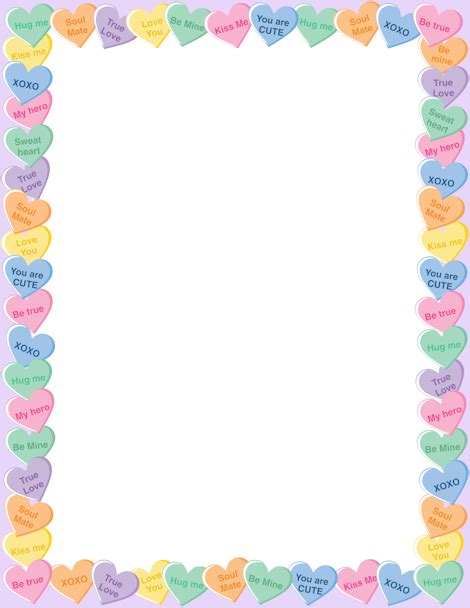 Candy Heart Border Clip Art Page Border And Vector Graphics Heart
