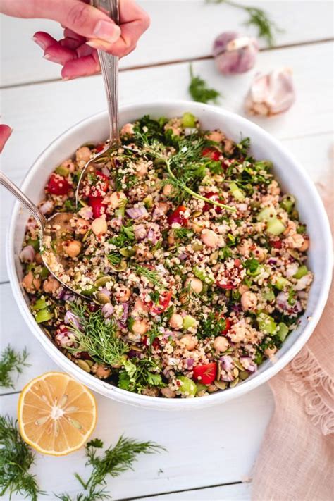 Easy Vegan Quinoa Chickpea Salad Two Spoons
