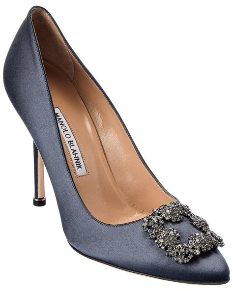 Manolo Blahnik Hangisi 105 Satin Pump In Blue Lyst