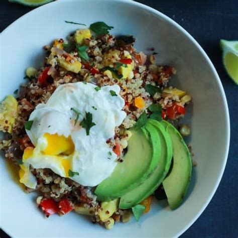 Southwestern Roasted Vegetable Quinoa Salad With Poached Egg