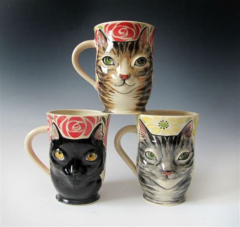 Custom Cat Mugs Maid Of Clay Cat Mug Custom Cat Mugs