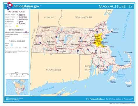 Large Detailed Map Of Massachusetts State Massachusetts