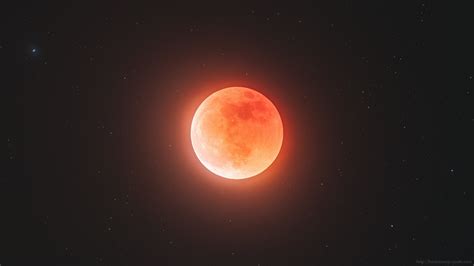 Total Lunar Eclipse In A Field Of Stars 4k Resolution Astronomy