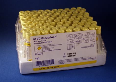 Tube Yellow Top 60ml Vacutainer Glass Acd Solution Medix