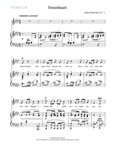 Sweetheart Sheet Music For Piano Vocals Piano Voice