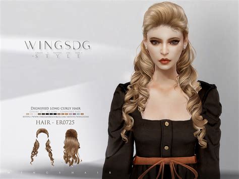 The Sims Resource Dignified Long Curly Hair Er0725