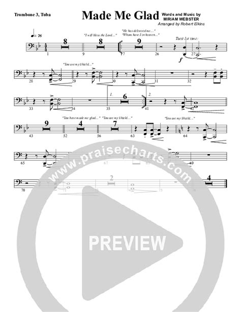 made me glad trombone tuba sheet music pdf g3 worship praisecharts