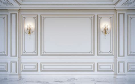 Premium Photo White Wall Panels In Classical Style With Gilding 3d