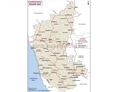 Konkan railway connects coastal region of karnataka with mumbai, kochi, and goa. Buy Karnataka Railway Map Online