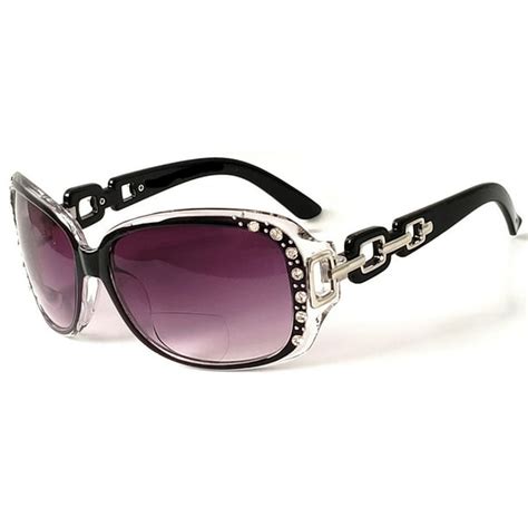 Glasslane Womens Bifocal Lens Sunglasses Rhinestone Oversized Square