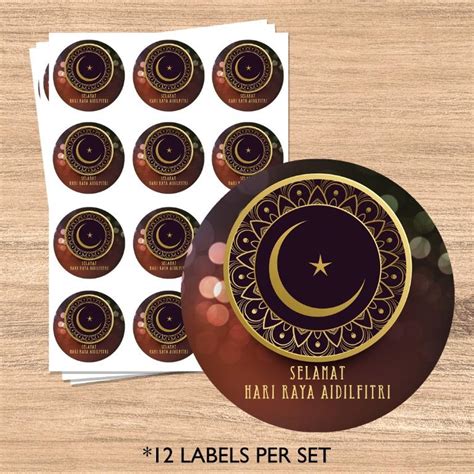 Selamat Hari Raya Aidilfitri Puasa Eid Mubarak Ramadan Sticker Labels