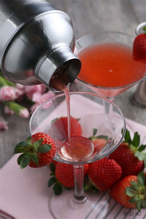 Fresh Strawberry Vodka Martini Recipe Video Pint Sized Baker