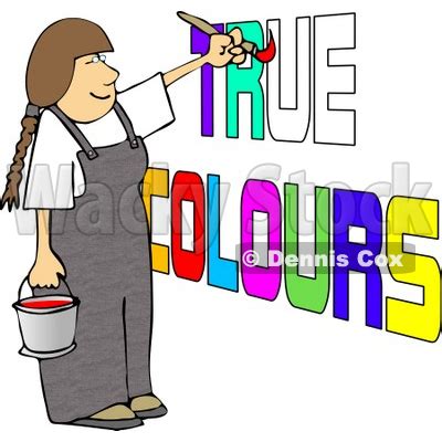 Female Painter Painting True Colours On A Wall Clipart Picture Djart