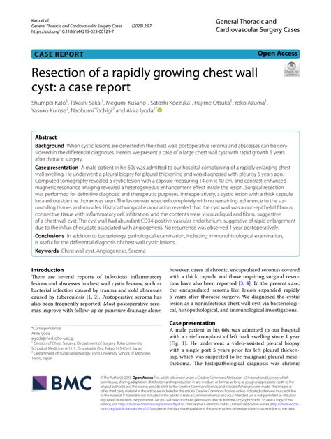 Pdf Resection Of A Rapidly Growing Chest Wall Cyst A Case Report