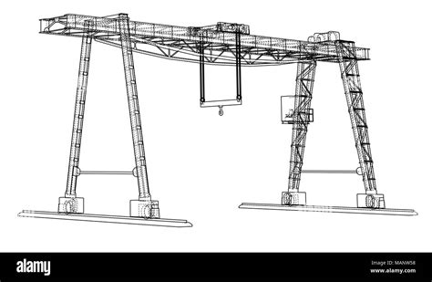 Gantry Crane Blueprint Stock Photo Alamy