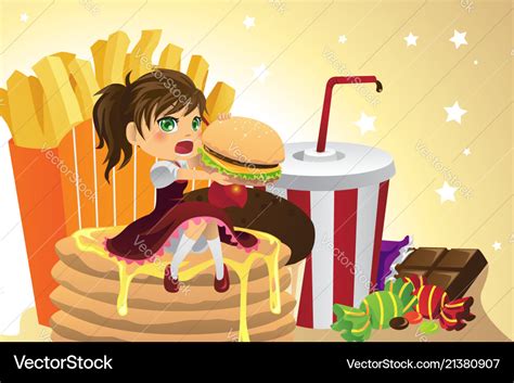 Girl Eating Junk Food