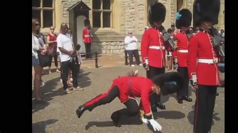 5 Moments Of Queens Guards Falling Over Youtube