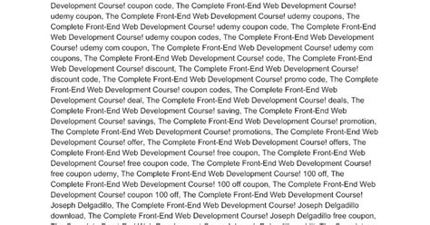 The Complete Front End Web Development Course Udemy Coupon And Review