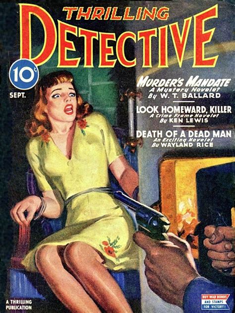 Thrilling Detective September 1945 Classic Detective Pulp Fiction Art Pulp Fiction