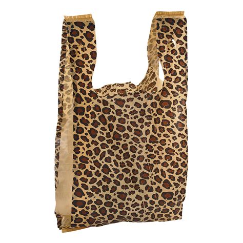 Medium Leopard Print Plastic T Shirt Bags Case Of 500