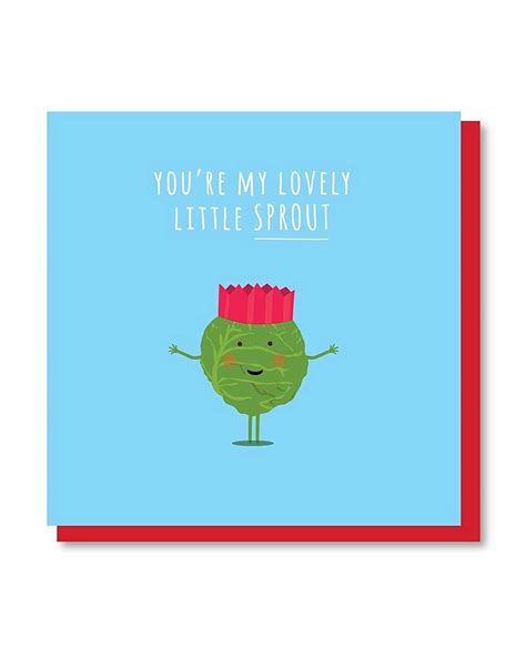 You Re My Lovely Little Sprout Christmas Card Oliver Bonas Red Envelope Sprouts Christmas