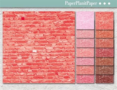 Instant Download Of 14 Red Brick Pattern Papers Etsy