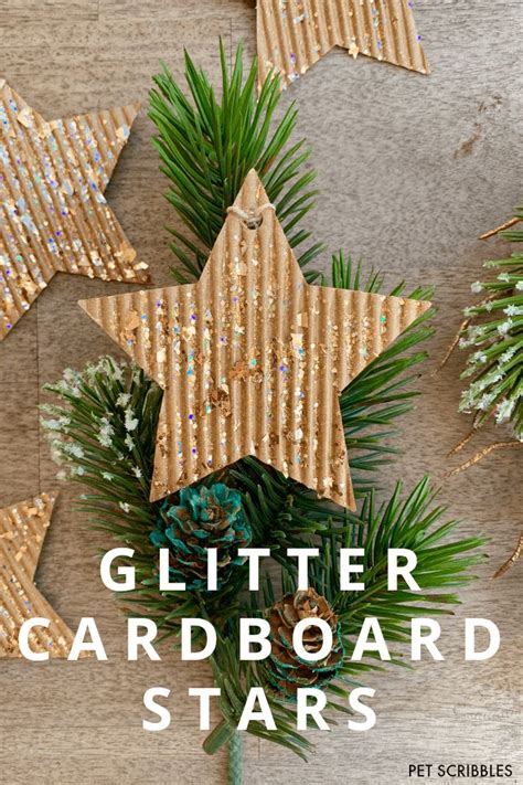 Glitter Cardboard Star Ornaments Christmas Star Crafts Diy Christmas