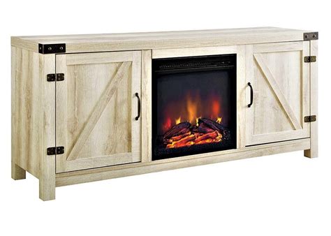 58 Inch Rustic Modern Farmhouse Fireplace Tv Stand White Oak By