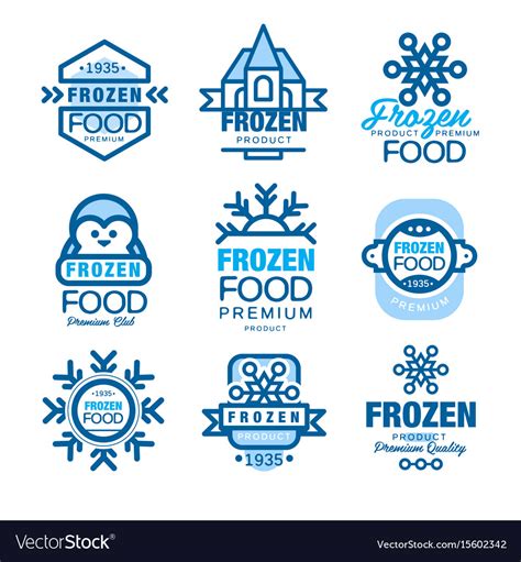 Maybe you would like to learn more about one of these? Frozen food premium product set of logo templates Vector Image