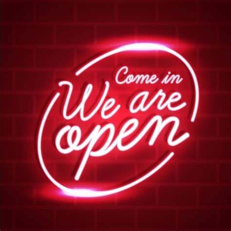 Free Vector We Are Open Neon Sign Design